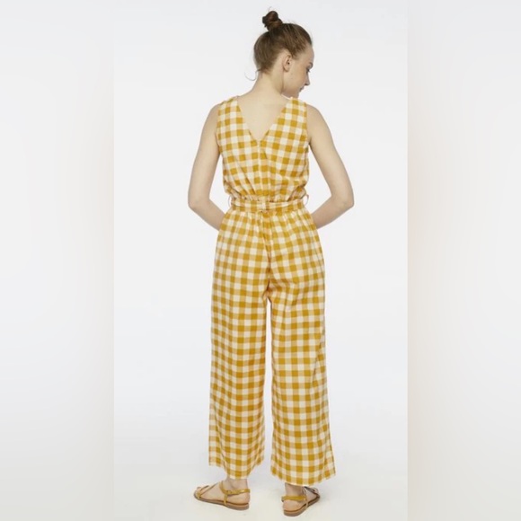 Compania Fantastica Yellow & White Checkered Jumpsuit Playsuit Gingham - Picture 7 of 7